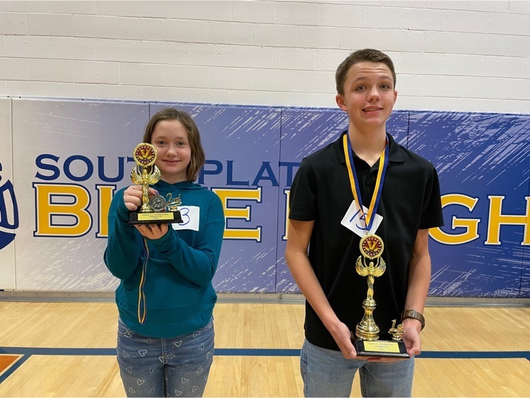 Congratulations to the runner-up Emily Lutz from Creek Valley and the Deuel County Spelling Bee Champion Jared Scherbarth   
